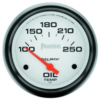 Auto Meter Phantom Oil Temperature Gauge 2-5/8" Short Sweep Electric 100-250°F