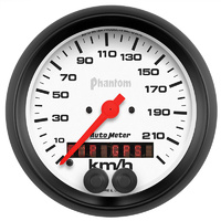 Auto Meter Phantom Series GPS Speedometer3-3/8" In-Dash Metric 0-225kph AU5880-M
