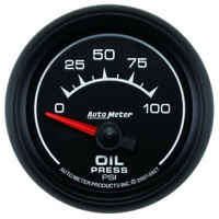 Auto Meter ES Series Oil Pressure Gauge 2-1/16" Short Sweep Electric 0-100 psi