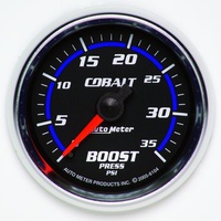 Auto Meter Cobalt Series Boost Gauge 2-1/16" Full Sweep Mechanical 0-35 psi