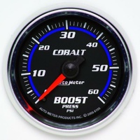 Auto Meter Cobalt Series Boost Gauge 2-1/16" Full Sweep Mechanical 0-60 psi