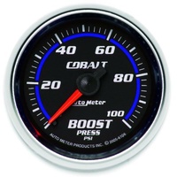 Auto Meter Cobalt Series Boost Gauge 2-1/16" Full Sweep Mechanical 0-100 psi