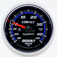 Auto Meter Cobalt Series Boost/Vacuum Gauge 2-1/16" Full Sweep Mechanical 45 psi