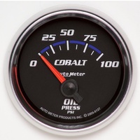 Auto Meter Cobalt Oil Pressure Gauge 2-1/16" Short Sweep Electric 0-100 psi
