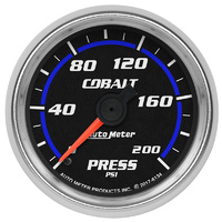 Auto Meter Cobalt Series Pressure Gauge 2-1/16" Full Sweep Mechanical 0-200 PSI