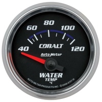 Auto Meter Cobalt Water Temperature Gauge 2-1/16" Short Sweep Electric 40-120°C