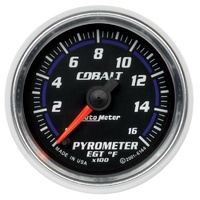 Auto Meter Cobalt Series Pyrometer Gauge 2-1/16" Electric 0-1600°F AU6144