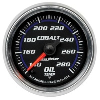 Auto Meter Cobalt Oil Temperature Gauge 2-1/16" Full Sweep Electric 140-280°F