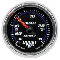 Auto Meter Cobalt Series Boost/Vacuum Gauge 2-1/16" Full Sweep Electric 30 psi