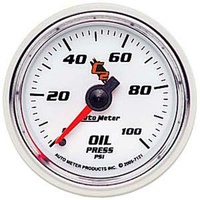 Auto Meter C2 Series Oil Pressure Gauge 2-1/16" Full Sweep Mechanical 0-100 psi