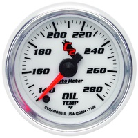 Auto Meter C2 Series Oil Temperature Gauge 2-1/16" Full Sweep Electric 140-280°F