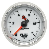 Auto Meter C2 Series Fuel Pressure Gauge 2-1/16" Full Sweep Electric 0-15 psi