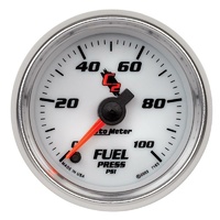 Auto Meter C2 Series Fuel Pressure Gauge 2-1/16" Full Sweep Electric 0-100 psi