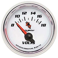 Auto Meter C2 Series Voltmeter Gauge 2-1/16" Short Sweep 8-18 volts AU7192