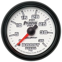 Auto Meter Phantom II Series Boost Gauge 2-1/16" Full Sweep Mechanical 0-35 psi