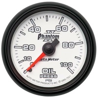 Auto Meter Phantom II Series Oil Pressure Gauge 2-1/16" Mechanical 0-100 psi