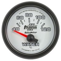 Auto Meter Phantom II Series Water Temperature Gauge 2-1/16" Electric 40-120°C