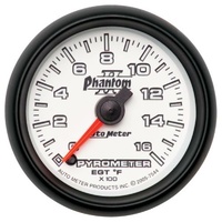 Auto Meter Phantom II Series Pyrometer Gauge 2-1/16" Electric 0-1600°F AU7544