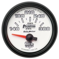 Auto Meter Phantom II Series Oil Temperature Gauge 2-1/16" Electric 140-300°F