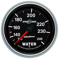 Auto Meter Sport-Comp II Water Temperature Gauge 2-5/8" Mechanical 120-240°F