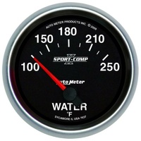 Auto Meter Sport-Comp II Water Temperature Gauge 2-5/8" Electric 100-250°F