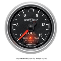 Auto Meter Sport-Comp II Fuel Pressure Gauge 2-5/8" Full Sweep Electric 0-15 psi