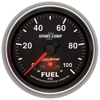 Auto Meter Sport-Comp II Fuel Pressure Gauge 2-5/8" Full Sweep Electric 0-100psi