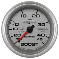 Auto Meter Ultra-Lite II Series Boost/Vacuum Gauge 2-5/8" Mechanical 45 psi
