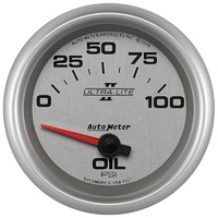 Auto Meter Ultra-Lite II Series Oil Pressure Gauge 2-5/8"  Electric 0-100 psi