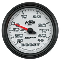 Auto Meter Phantom II Series Boost/Vacuum Gauge 2-5/8" Mechanical 45 psi AU7808