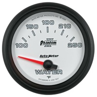 Auto Meter Phantom II Series Water Temperature Gauge 2-5/8" Electric 100-250°F