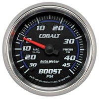 Auto Meter Cobalt Series Boost/Vacuum Gauge 2-5/8" Full Sweep Mechanical 45 psi