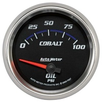 Auto Meter Cobalt Series Oil Pressure Gauge 2-5/8" Short Sweep Electric 0-100psi