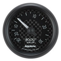 Auto Meter GT Series Boost Gauge 2-1/16" Black Carbon Fiber Mechanical 30 psi