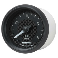 Auto Meter GT Series Fuel Level Gauge 2-1/16" Black Carbon Fiber 0E-280F ohm