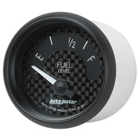 Auto Meter GT Series Fuel Level Gauge 2-1/16" Black Carbon Fiber 73E-10F ohm