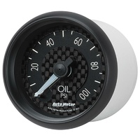 Auto Meter GT Series Oil Pressure Gauge 2-5/8" Carbon Fiber Mechanical 0-100 psi