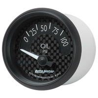 Auto Meter GT Series Oil Pressure Gauge 2-1/16" Carbon Fiber Electric 0-100 psi