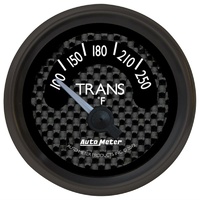 Auto Meter GT Series Trans Temperature Gauge 2-1/16" Carbon Fiber 100-250°F