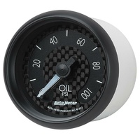 Auto Meter GT Series Oil Pressure Gauge 2-1/16" Carbon Fiber Electrical 0-100psi