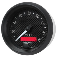 Auto Meter GT Series Speedometer 3-3/8" In-Dash Carbon Fiber LCD Tripmeter