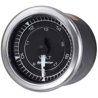 Auto Meter Chrono Series Volts Gauge 2-1/16" Black Dial Full Sweep 8-18V AU8191