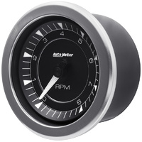 Auto Meter Chrono Tachometer Gauge 3-3/8" In-Dash Black Electric 0-10,000 rpm