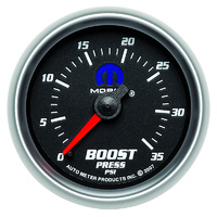 Auto Meter Mopar Boost Gauge 2-1/16" Black Dial/Silver Bezel Mechanical 0-35 psi