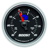 Auto Meter Mopar Boost/Vacuum Gauge 2-1/16" Black/Silver Mechanical 20 psi