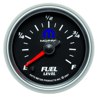 Auto Meter Mopar Fuel Level Gauge 2-1/16" Black/Silver Programmable 0-280 ohms