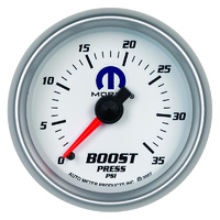 Auto Meter Mopar Boost Gauge 2-1/16" White Dial/Silver Bezel Mechanical 0-35 psi