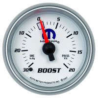 Auto Meter Mopar Boost/Vacuum Gauge 2-1/16" White/Silver Mechanical 20 psi