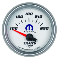 Auto Meter Mopar Trans Temperature Gauge 2-1/16" White/Silver Electric 100-250°F