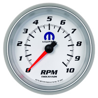 Auto Meter Mopar Tachometer 3-3/8" White/Silver 0-10,000 rpm Electrical In-Dash
